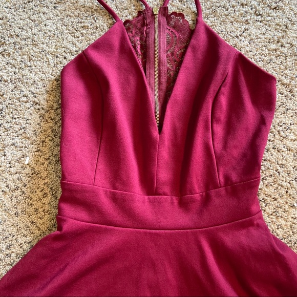 SOLD NWT Maroon Lace Back Flare Dress Small - Picture 6 of 15